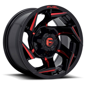 Felga aluminiowa D755 Reacion Gloss Black Milled/Red Tint Fuel
