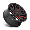 Felga aluminiowa D712 Rage Gloss Black RED Tinted Clear Fuel