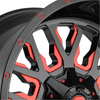 Felga aluminiowa D612 Stroke Gloss Black/Red Tinted Clear Fuel