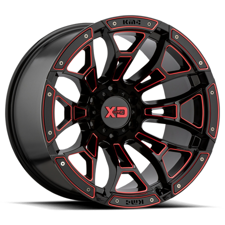 Felga aluminiowa XD841 Boneyard Gloss Black Milled W/ RED Tint XD Series