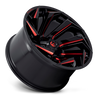 Felga aluminiowa D755 Reaction Gloss Black Milled W/ RED Tint Fuel