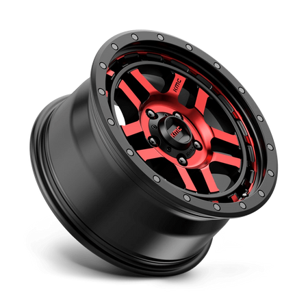 Felga aluminiowa KM540 Recon Gloss Black Machined W/ RED Tint KMC
