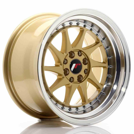JR Wheels JR26 16x9 ET20 4x100/108 Gold w/Machined Lip