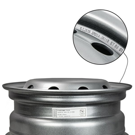 Felgi Stalowe 15" SR202 Bus 5x160 (zam. 8505) - 1 szt. - Stahlmann Räder Silver
