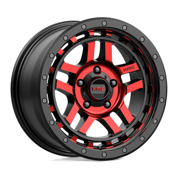 Felga aluminiowa KM540 Recon Gloss Black Machined W/ RED Tint KMC