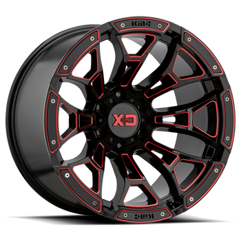 Felga aluminiowa XD841 Boneyard Gloss Black Milled W/ RED Tint XD Series