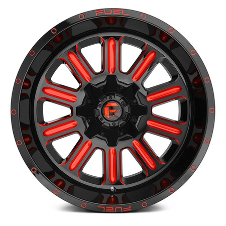 Felga aluminiowa D621 Hardline Gloss Black Red Tinted Clear Fuel