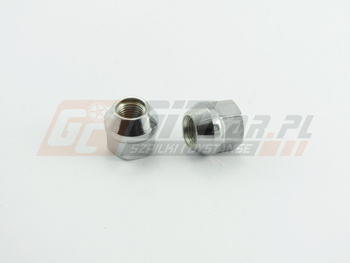 Nakrętka przelotowa M12x1,5x21mm stożek k.21 chrom