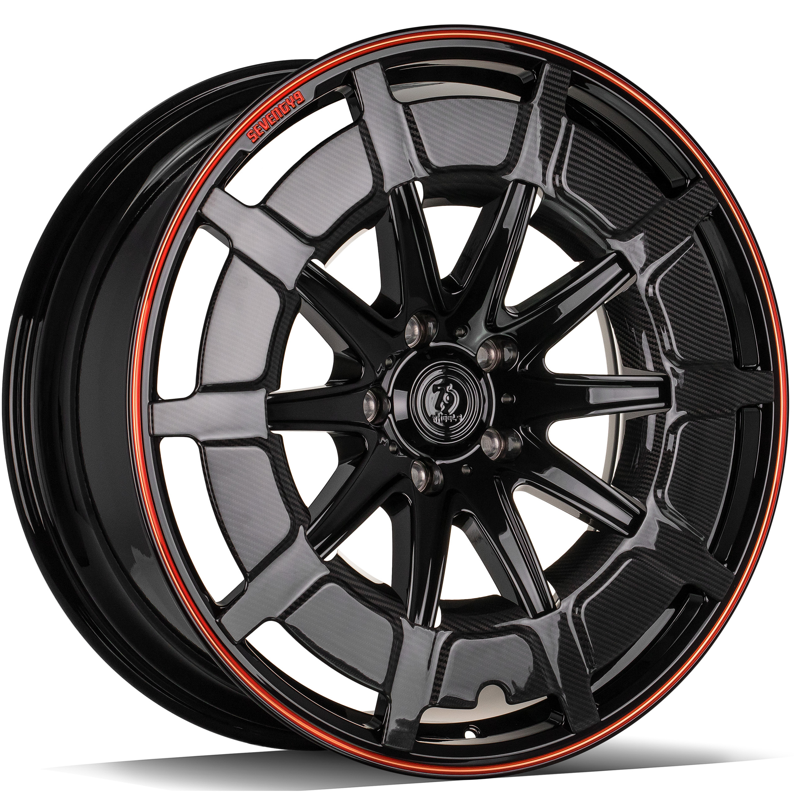 Felga aluminiowa Seventy9 MF.7 23 cali Black Red Carbon Lip Cover